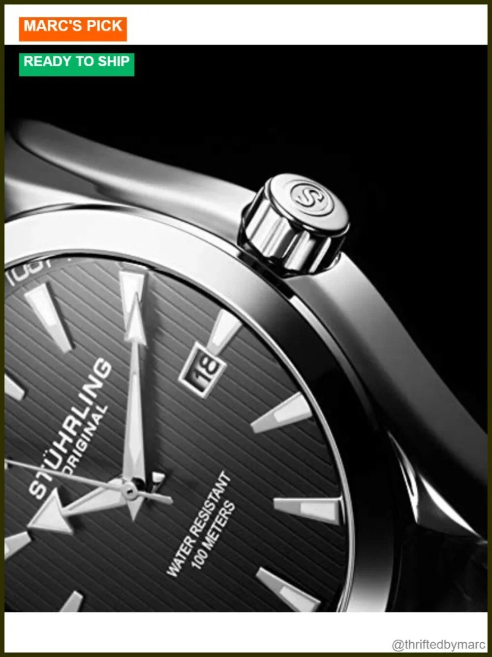 Men's Dress Watch - Analog Date Display Steel Case Leather Band